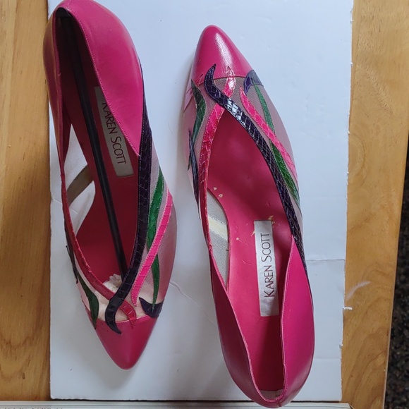 Vintage Karen Scott Fuchsia Heels - Picture 2 of 13